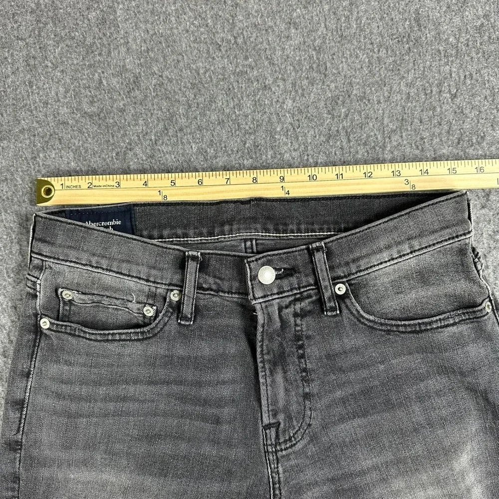 Abercrombie Fitch Mens Skinny Taper Stretch Jeans Gray Size 30W 32L Distressed‎